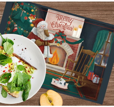Julhus med santa julbordsmattor - Tenstickers