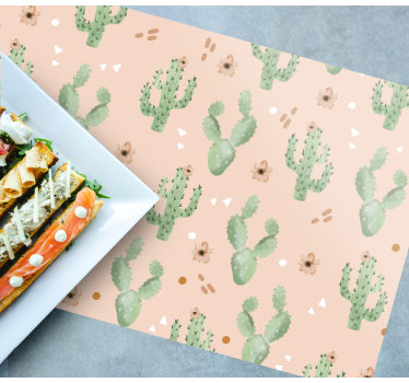Kaktus och blommor mönster moderna vinylplattformar - Tenstickers