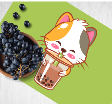 Katt dricka choklad barn matta - Tenstickers