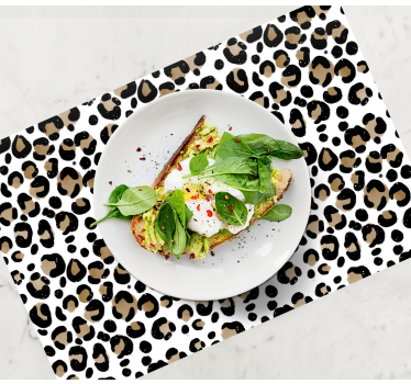 Leopardmönster restaurang vinyl bordstabletter - Tenstickers