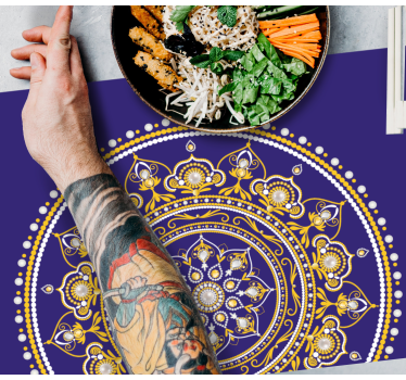 Lila och guld indien eleganta bordsplattor - Tenstickers
