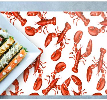 Lobster pattern surface bordstabletter original - Tenstickers