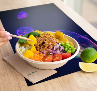 Mångfärgade maneter fiskvinyl bordstabletter - Tenstickers