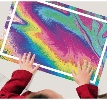 Marmor regnbåge texturerad vinyl bordstabletter - Tenstickers