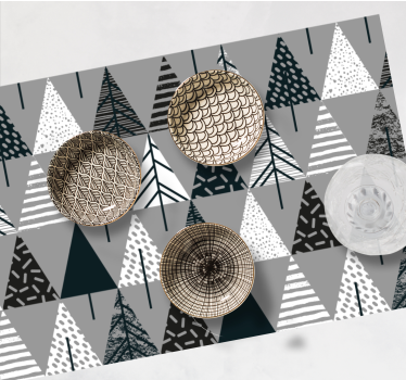 Minimalistiska träd nordisk stil original vinylunderlägg - Tenstickers