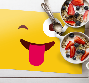 Moderna emoji blinkar ansikte barn vinyl bordstabletter - Tenstickers