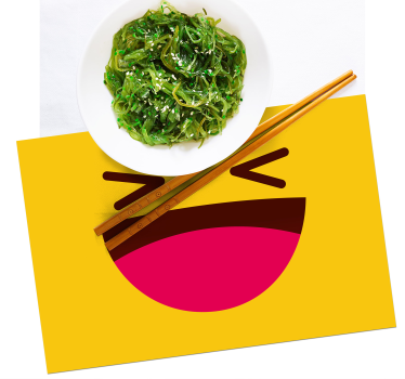 Moderna emoji skrattande ansikte barn vinyl bordstabletter - Tenstickers