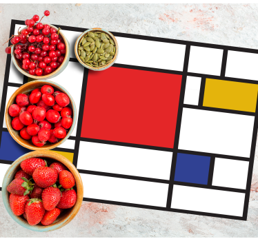Mondrian geometrisk konst original vinylplattformar - Tenstickers