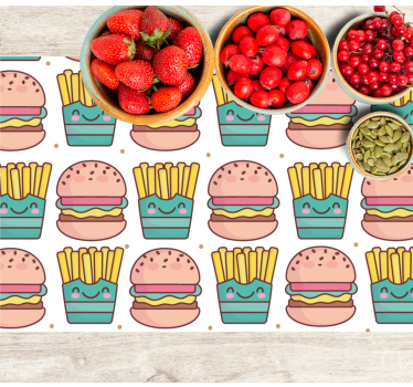 Pommes frites och hamburgare moderna vinylplattformar - Tenstickers