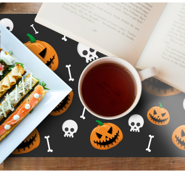 Pumpor och ben halloween bordsmattor - Tenstickers