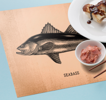 Realistiska seabass fisk bordstabletter - Tenstickers