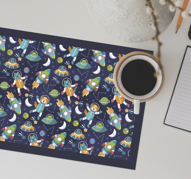 Rekreation av rymden barn vinyl bordstabletter - Tenstickers