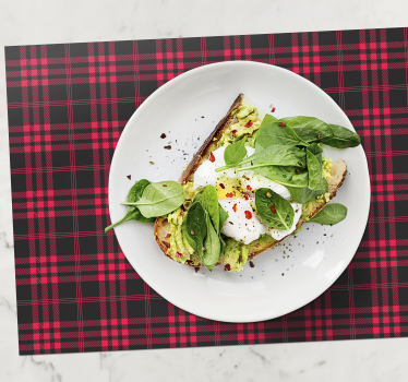 Röd tartan julbordsbordstabletter - Tenstickers