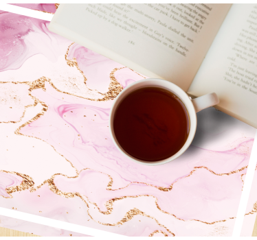 Rosa guldmarmor texturerade vinylplattformar - Tenstickers
