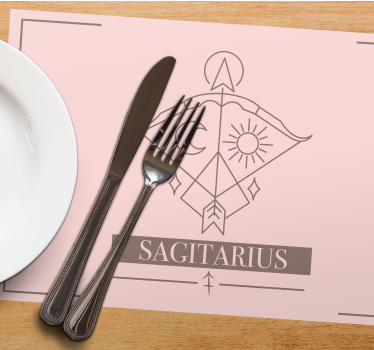 Skytten rosa kort stjärntecken design hem vinyl bordstabletter - Tenstickers