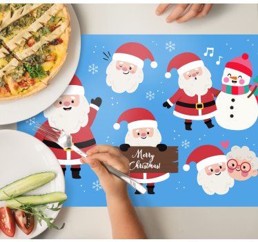 Söta jultomten karaktär julbordsmattor - Tenstickers
