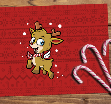 Söta renkaraktärer jul bordstabletter - Tenstickers