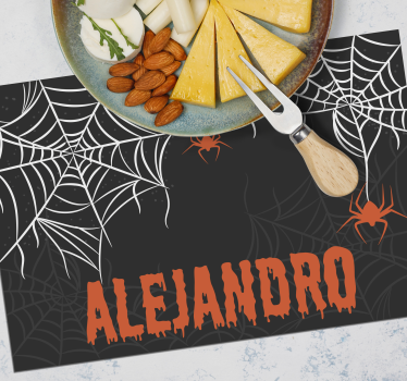 Spindelnät med namn halloween bordsmattor - Tenstickers