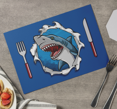 Stora haj 3d fisk vinyl bordstabletter - Tenstickers