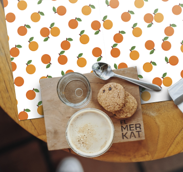Tecknade apelsiner citrus bordsmatta - Tenstickers