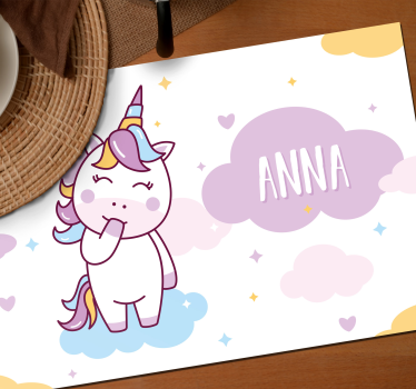 Unicorn anpassningsbara barn vinyl bordstabletter - Tenstickers