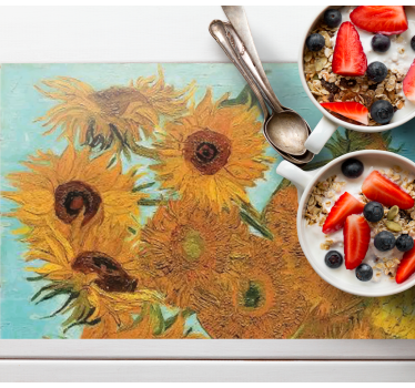 Van goghs solrosor blommiga bordsmattor - Tenstickers