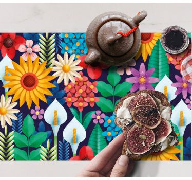 Vibrant floral arrangement bordstabletter original - Tenstickers