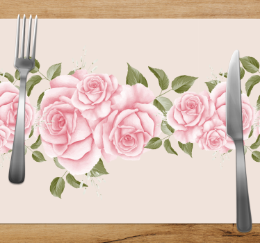 Vintage rosa rosmönster eleganta bordstabletter - Tenstickers