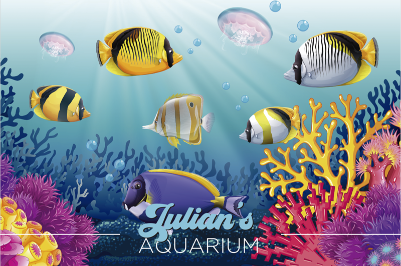 Fisk som simmar under havet fiskplatser - Tenstickers