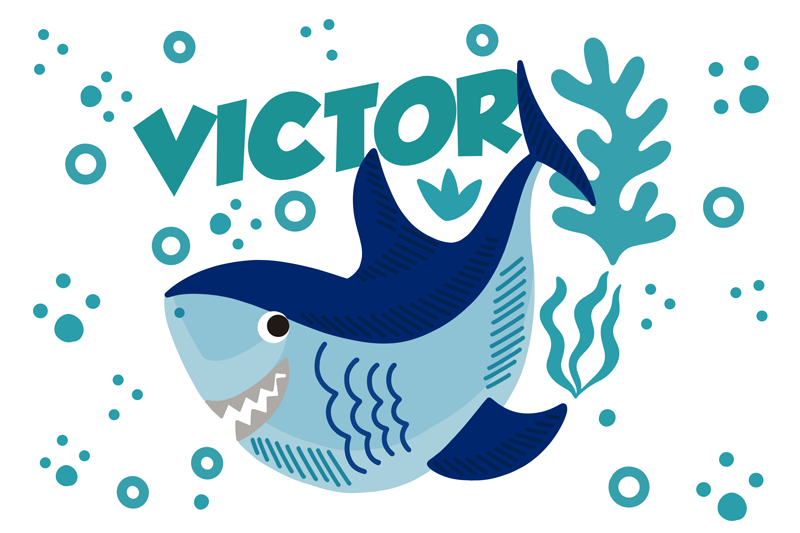 Babyhaj med namn bordstabletter - Tenstickers