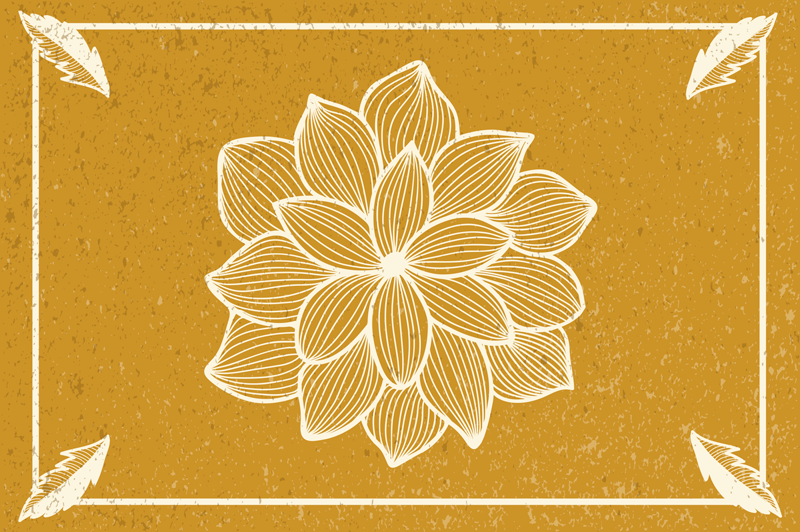 Bordstabletter original med graciös botanisk motiv - Tenstickers