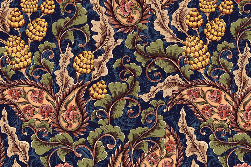 Bordstabletter original blommig konstnärskap mönster - Tenstickers