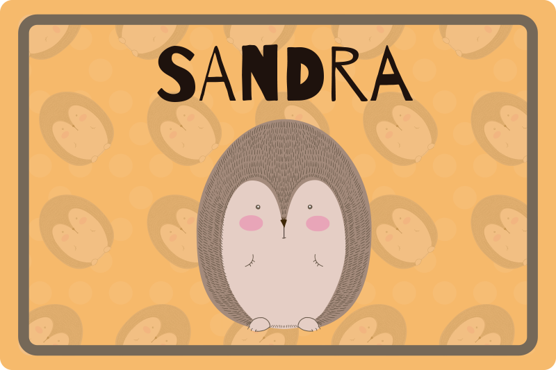 Piggsvin ritad med namnet igelkott bordstabletter - Tenstickers