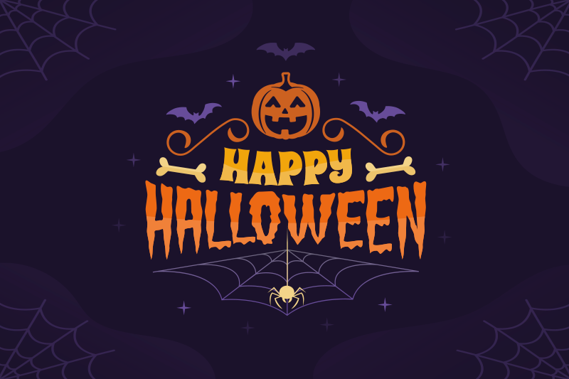 Glad halloween textdekoration - Tenstickers