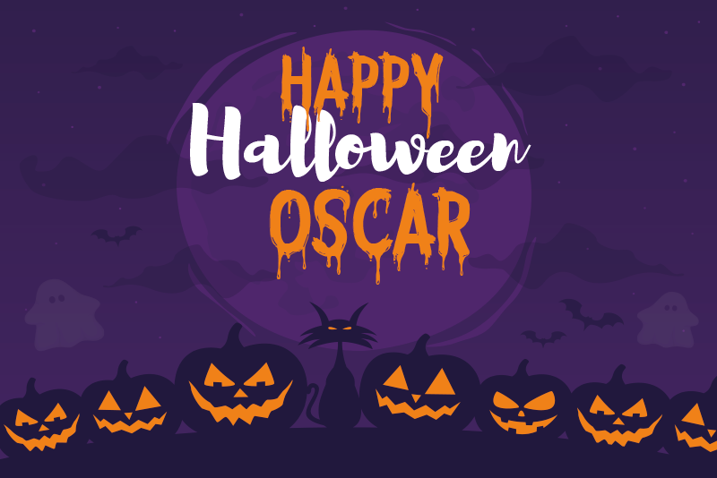 Anpassade glada halloween namn bordstabletter - Tenstickers