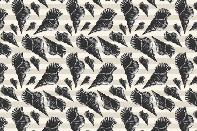 Eleganta skalmotiv bordstabletter modernt - Tenstickers