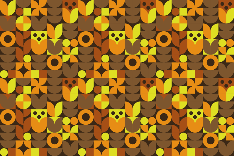 Abstrakta 70-tal vinylplattformar - Tenstickers