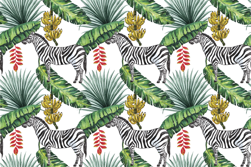 Zebra leaf pattern bordstabletter - Tenstickers