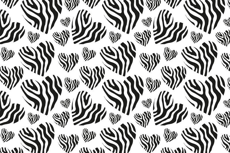 Zebra heart pattern bordstabletter - Tenstickers