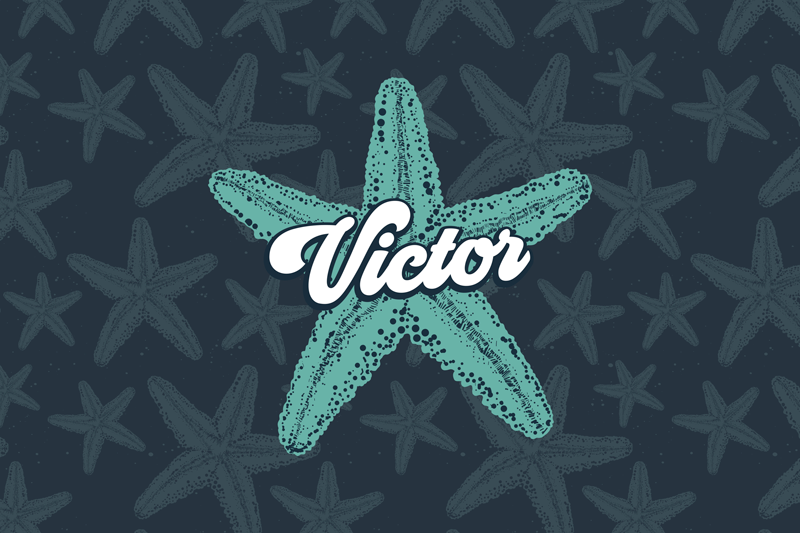 Bordstabletter med namn sjöstjärna personlig accent - Tenstickers