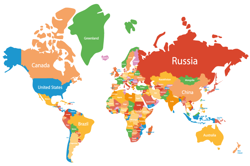 Färgglada världskarta original bordstabletter - Tenstickers