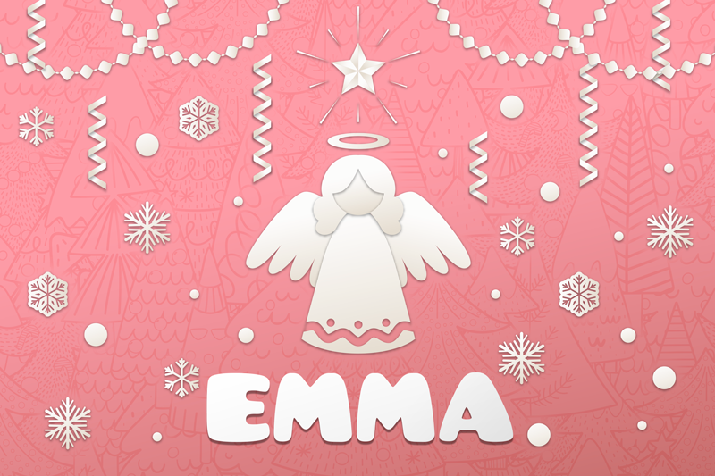 änglar och träd med textjulplattformar - Tenstickers