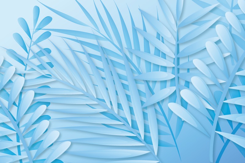 Bordstabletter med bladig palmönster - Tenstickers