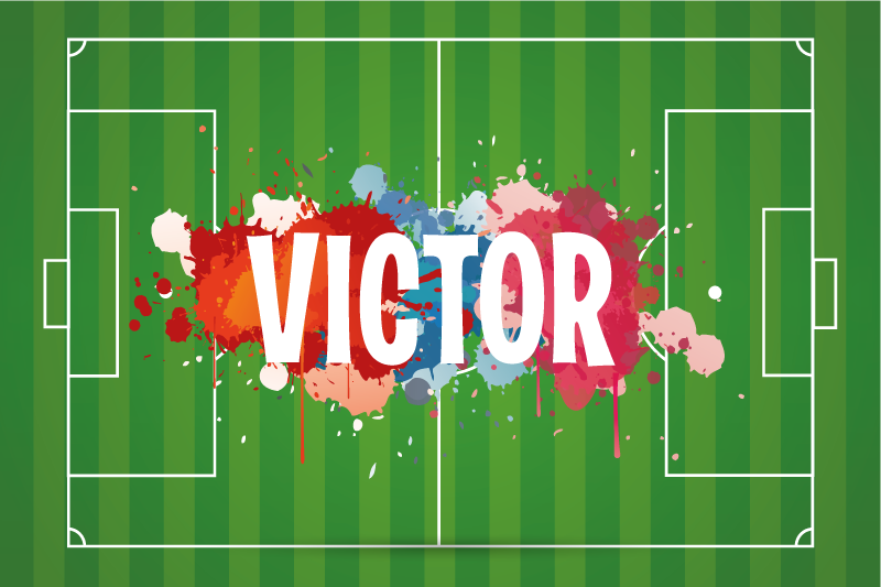 Fotbollsplan med namnplattformar - Tenstickers