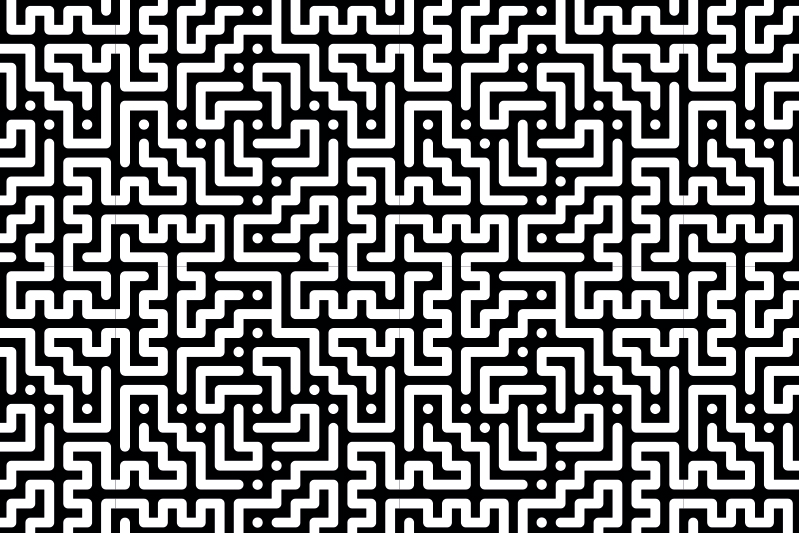 Abstract maze pattern bordstabletter - Tenstickers