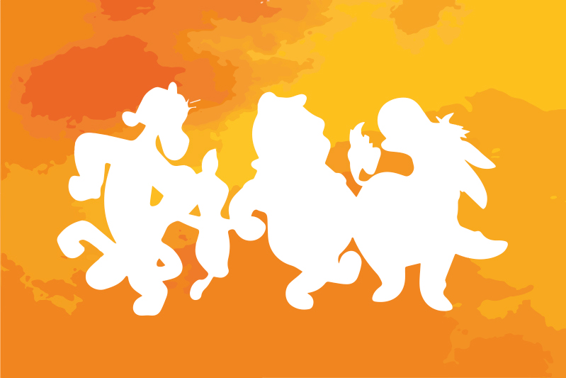 Bordstabletter barnen med lekfulla figursilhuetter - Tenstickers