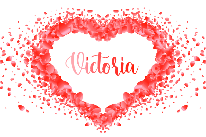 Kronblad som bildar hjärta med namnplattformar - Tenstickers