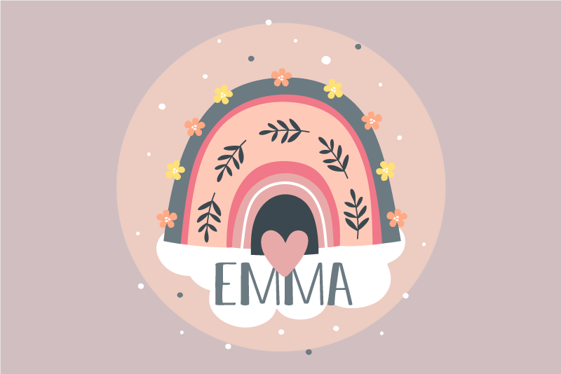 Regnbåge med namn för personliga bordstabletter - Tenstickers