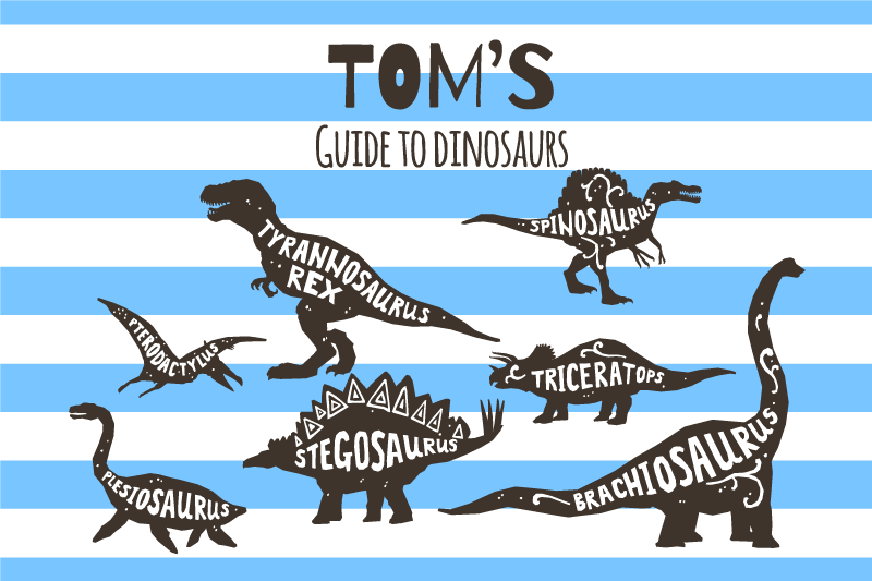 Dinosaurier med namn personliga bordstabletter - Tenstickers