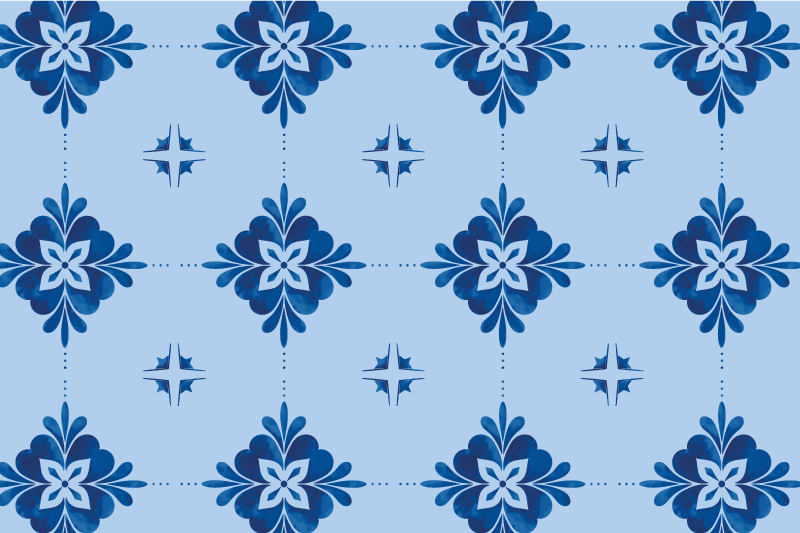 Blooming print bordstabletter - Tenstickers